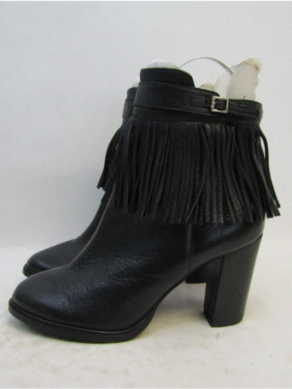 Ivanka Trump Black Fringe Ankle Booties